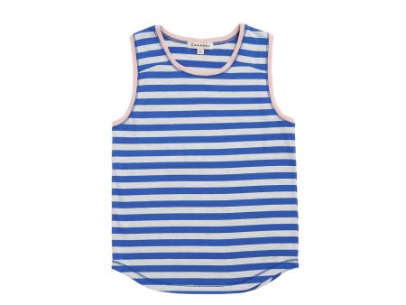 Boys & Girls Blue Stripe Cotton Vest on Sale