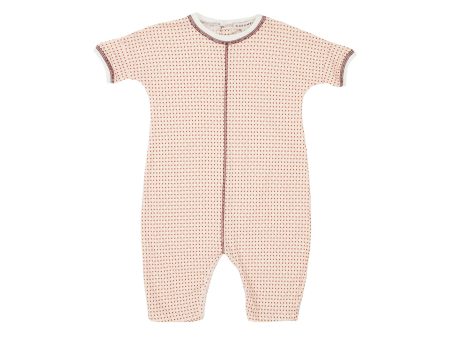 Baby Girls Light Pink Check Cotton Babysuit For Discount