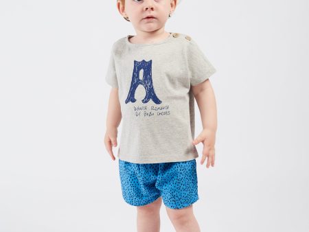 Baby Boys Blue Leopard Cotton Shorts Online now