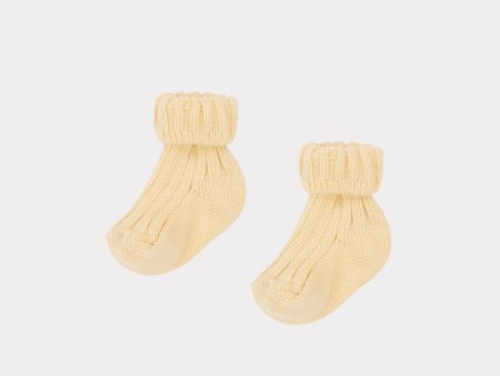 Baby Girls Light Yellow Cotton Socks Online Hot Sale