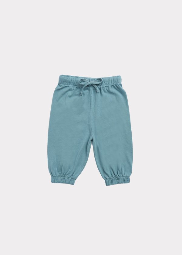 Baby Girls Lake Blue Cotton Trousers on Sale