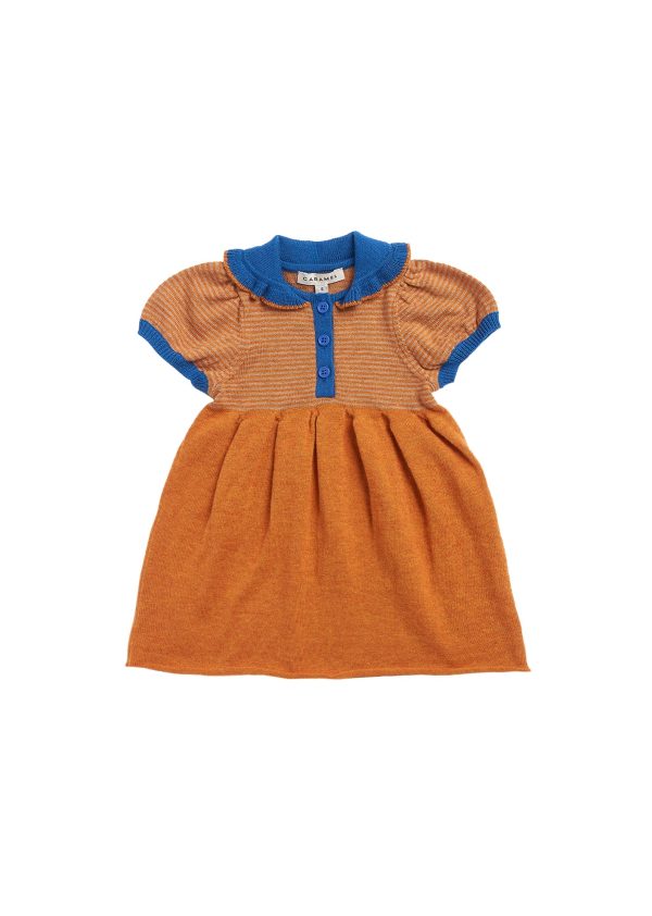 Baby Girls Caramel Knit Cotton Dress Online now