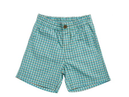 Boys & Girls Green Painted Check Shorts For Discount