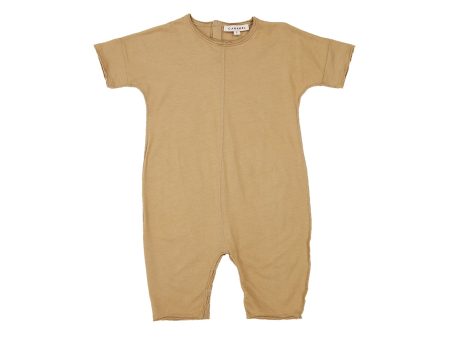 Baby Boys & Girls Light Khaki Cotton Babysuit on Sale