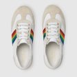 Girls White & Chromatic Stripes Shoes Online