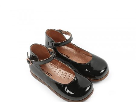 Baby Girls Black Cowhide Shoes on Sale