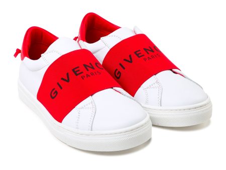 Girls White & Red Logo Shoes Online Sale