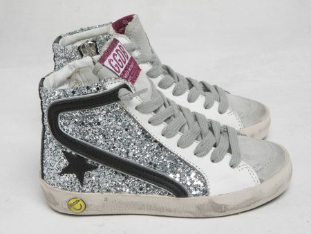 Baby Girls Silver High Top Leather Shoes on Sale