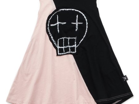 Baby Girls Black & Pink Sketch Skull Dress Online Sale