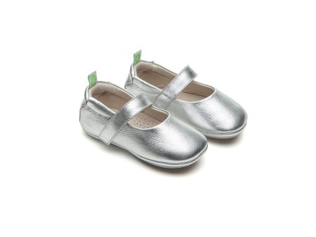 Baby Girls Silver Leather Shoes Online Hot Sale