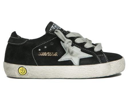 Boys Black Leather Superstar Sneakers For Cheap