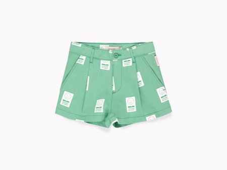 Baby Emerald White Cotton Shorts Supply