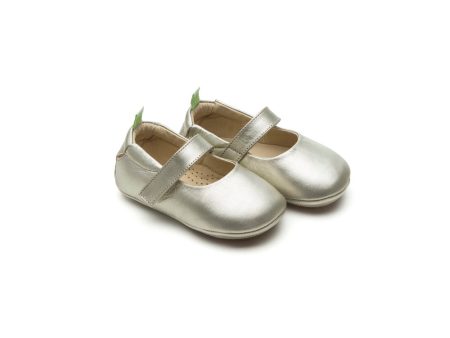 Baby Girls White Gold Leather Shoes Online Hot Sale