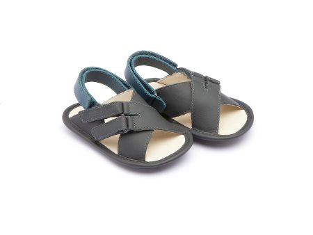 Baby Boys Dark Gray Leather Sandals Online