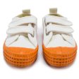 Girls White Orange Velcro Shoes For Discount