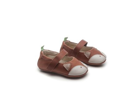 Baby Girls Rice White & Brown Leather Shoes Online