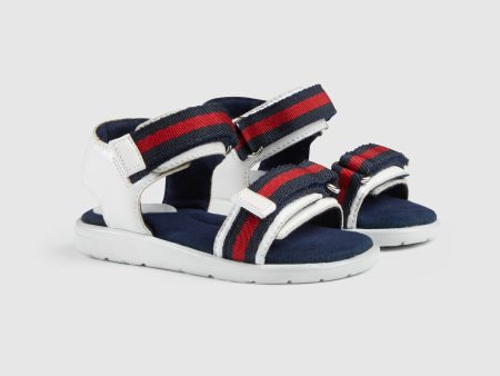 Baby Boys White & Blue striped Sandals For Discount