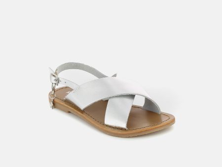 Girls Silver Leather Sandals Online now