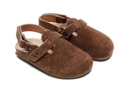 Boys & Girls Brown Slippers With Ankle Strap Fashion