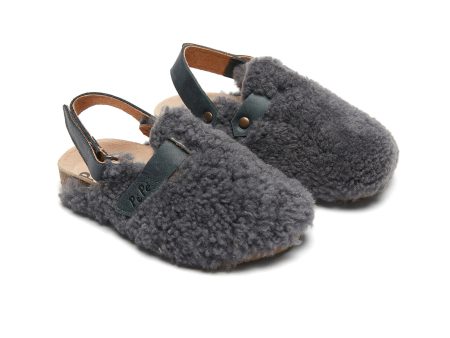 Boys & Girls Charcoal Slippers With Ankle Strap Online now