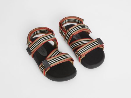 Boys & Girls Arch Beige & Black Cotton Sandals Online