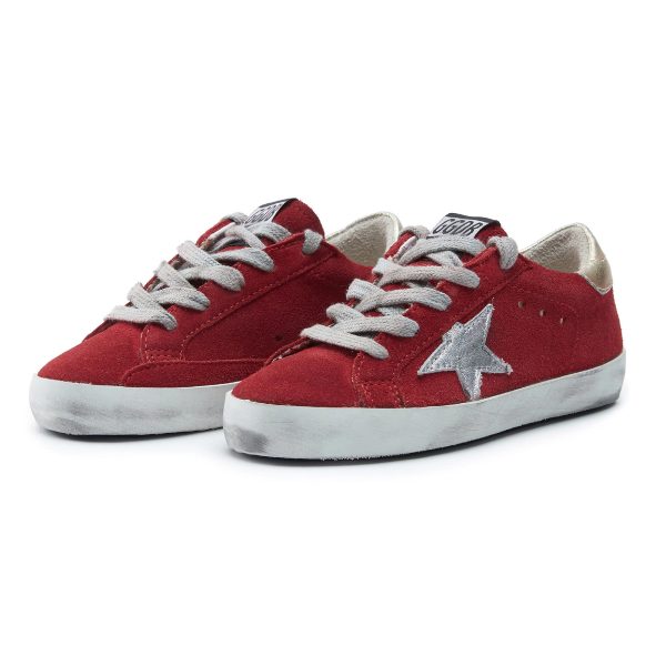 Baby Boys & Girls Red & Silver Star Leather Shoes For Sale