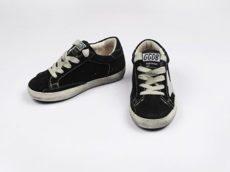 Baby Boys Black Leather Superstar Sneakers Fashion